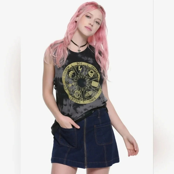 Harry‎ Potter Horcrux Symbol Girls Muscle Tie Dye Lattice Tank Top Hot Topic S - Picture 2 of 8